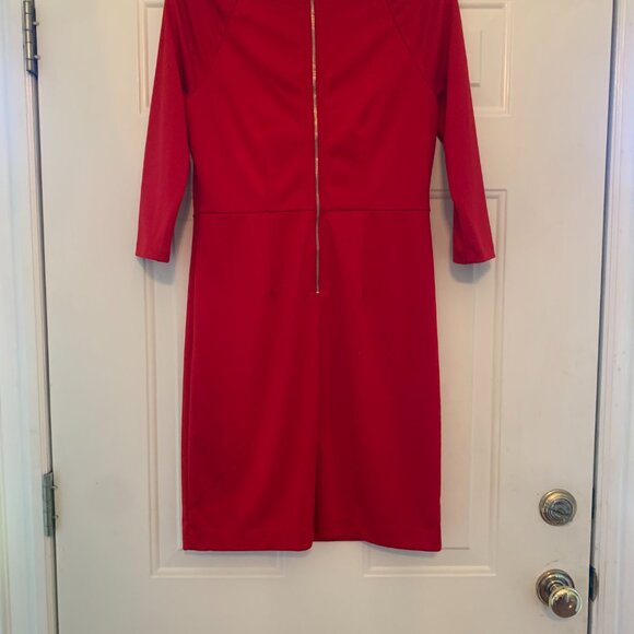 Red Body Con Dress The Limited Size 8 Elbow length sleeves - Picture 3 of 8